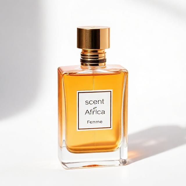 Product on white: Scent of Africa – Femme perfume bottle with gold accents.